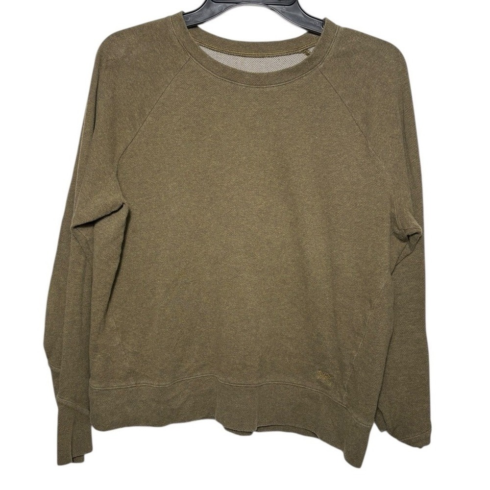 Arcteryx Sweatshirt Size Large Green Sirrus Pullover Cotton Blend Logo Stretch